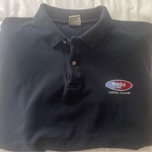 Hard Rock Cafe Surfers Paradise Men’s Sz Large Navy Polo Shirt Australia TRAVEL